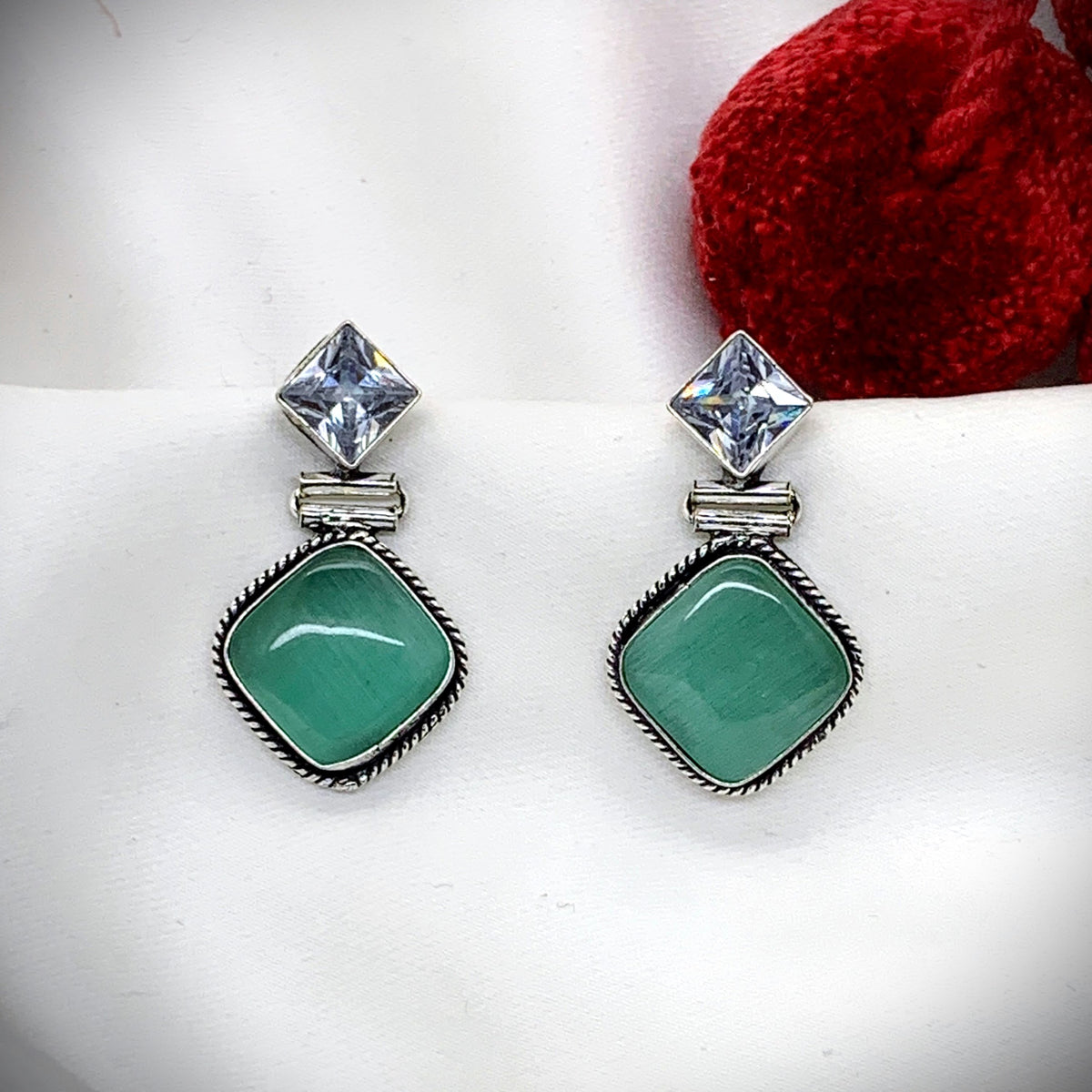 Chic N Stylish Aqua Small Earrings