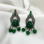 Sleek Ruby Oxidised Earings