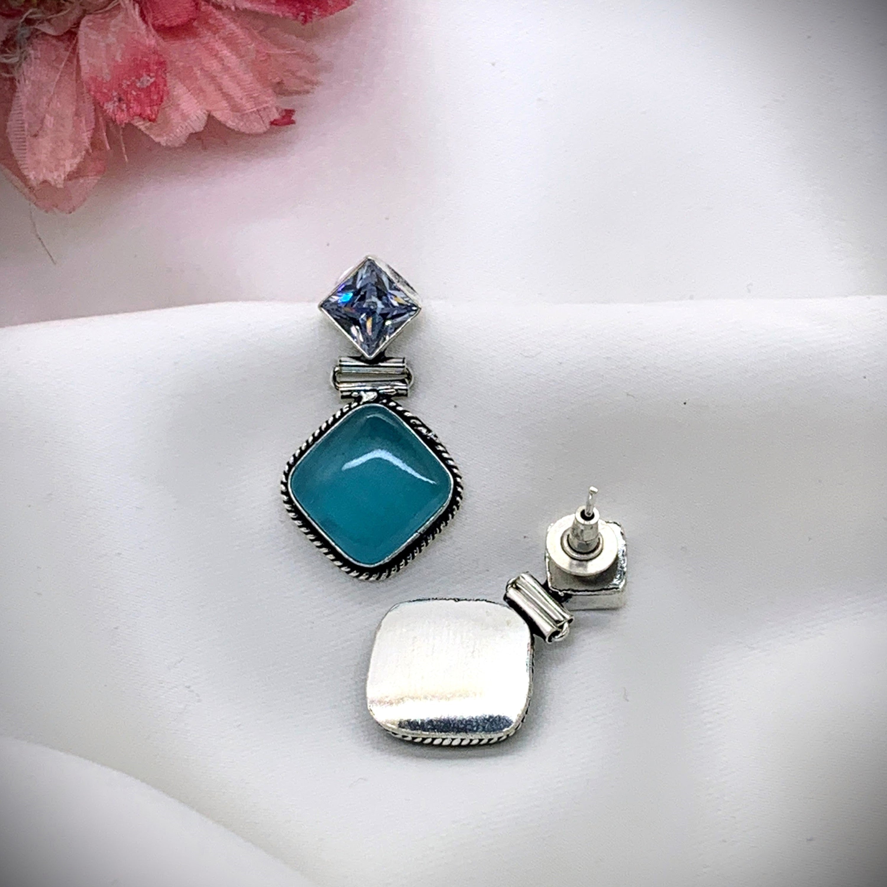 Chic N Stylish Aqua Small Earrings