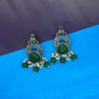 Sleek Ruby Oxidised Earings