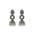 Leaf Stud with Dome Jhumkas