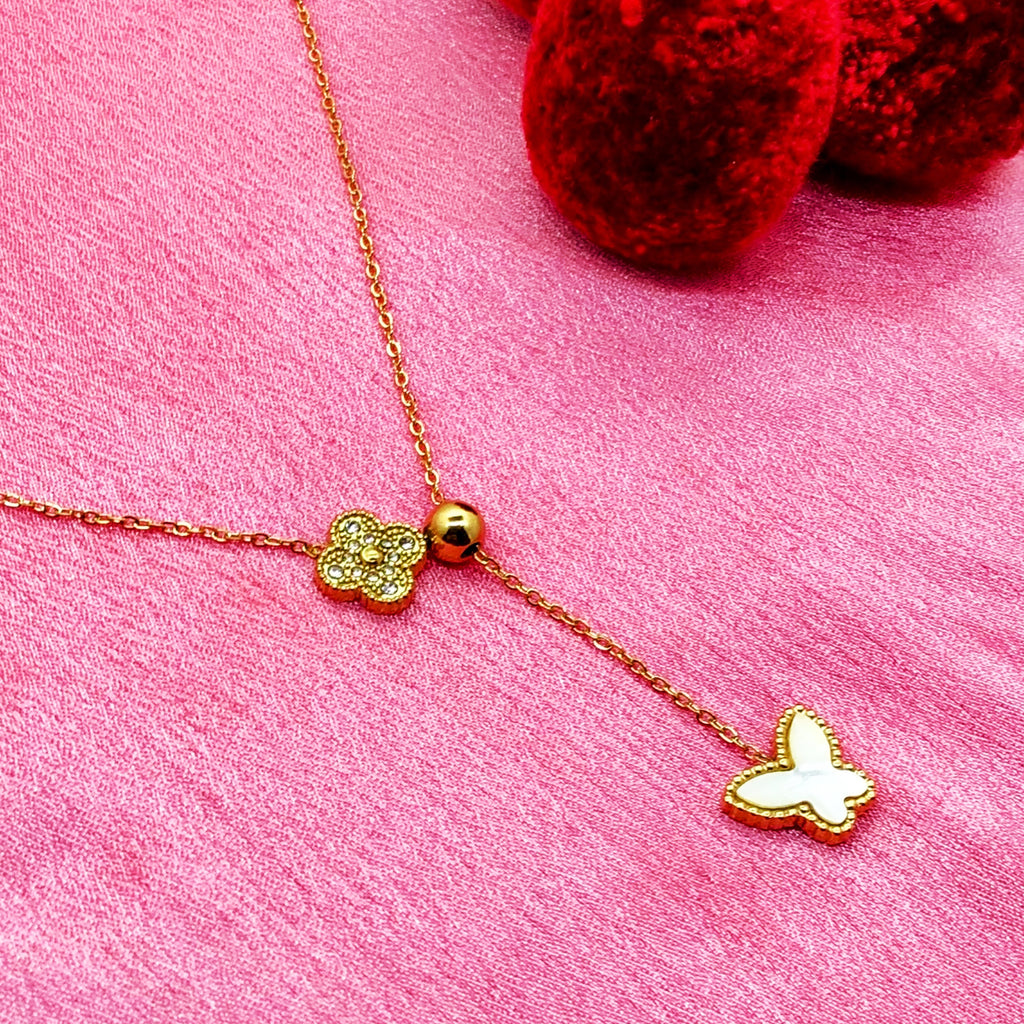 Golden Butterfly Charm Chain Pendant