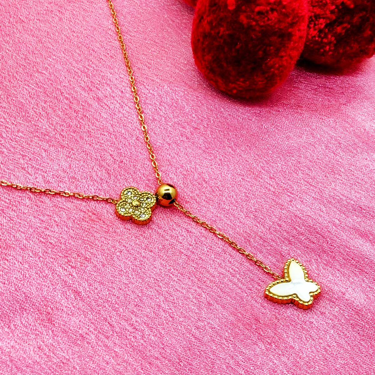 Golden Butterfly Charm Chain Pendant