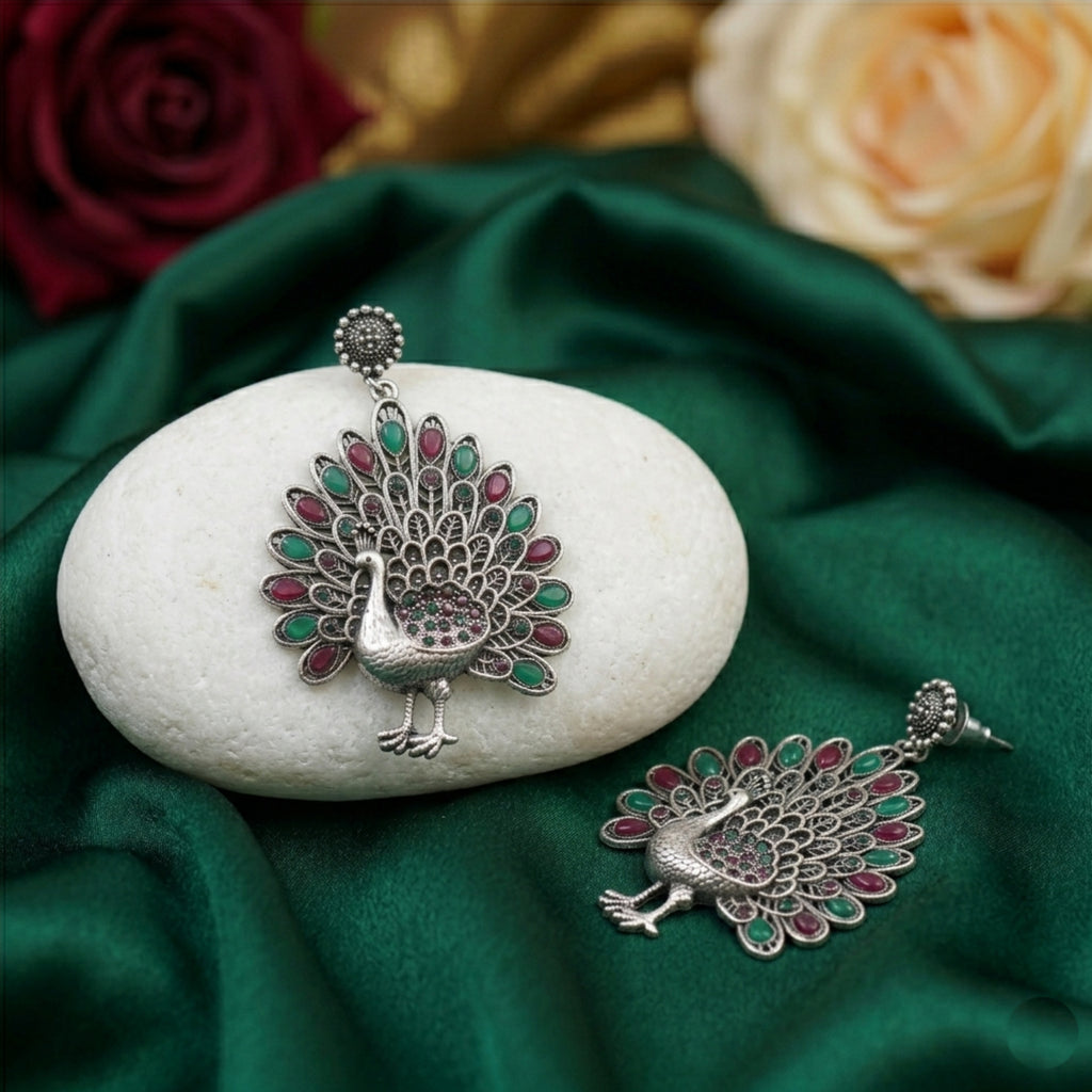 Multicolor peacock Motif Earrings