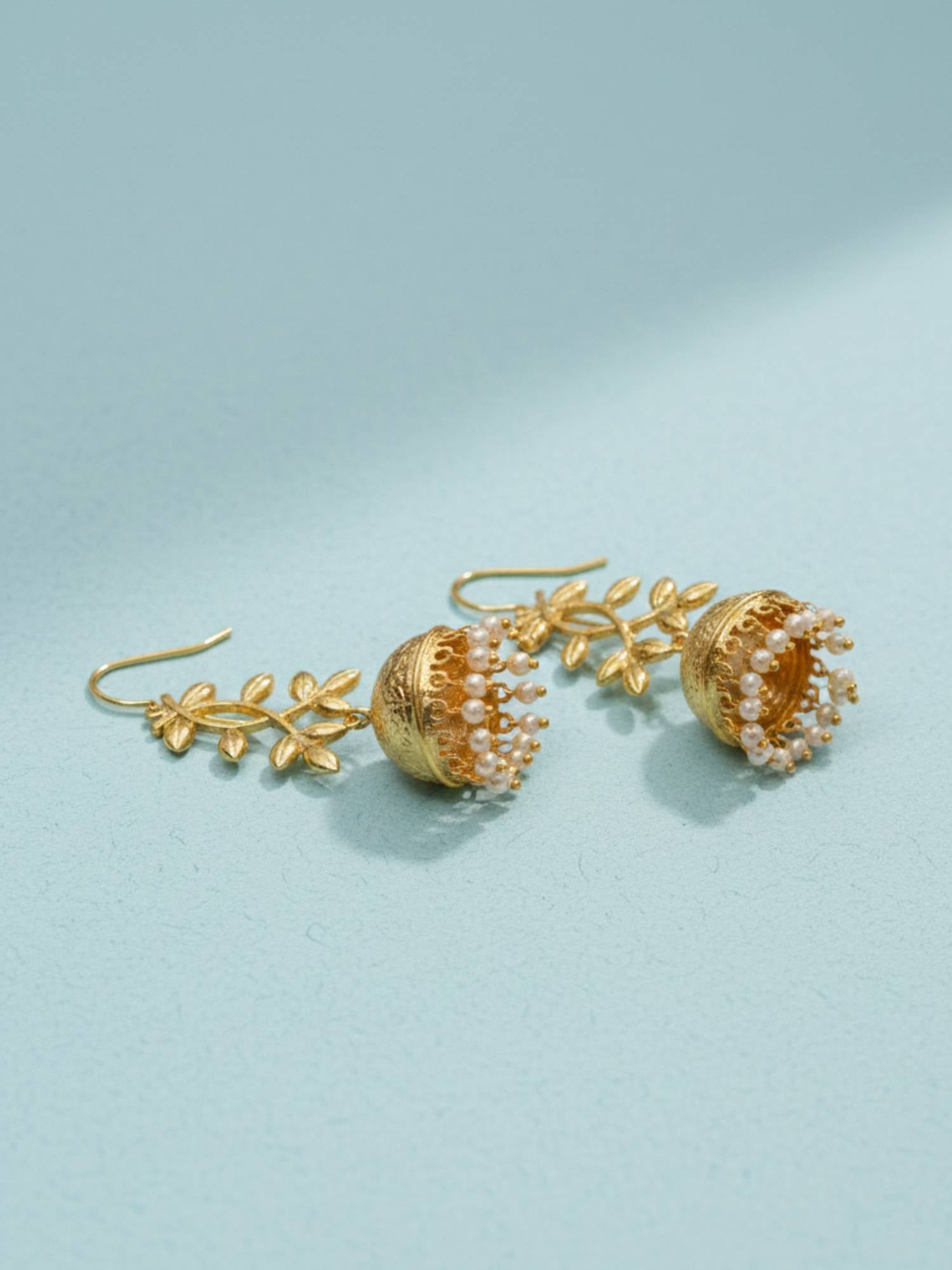 Fish Hook Jhumki Earrings