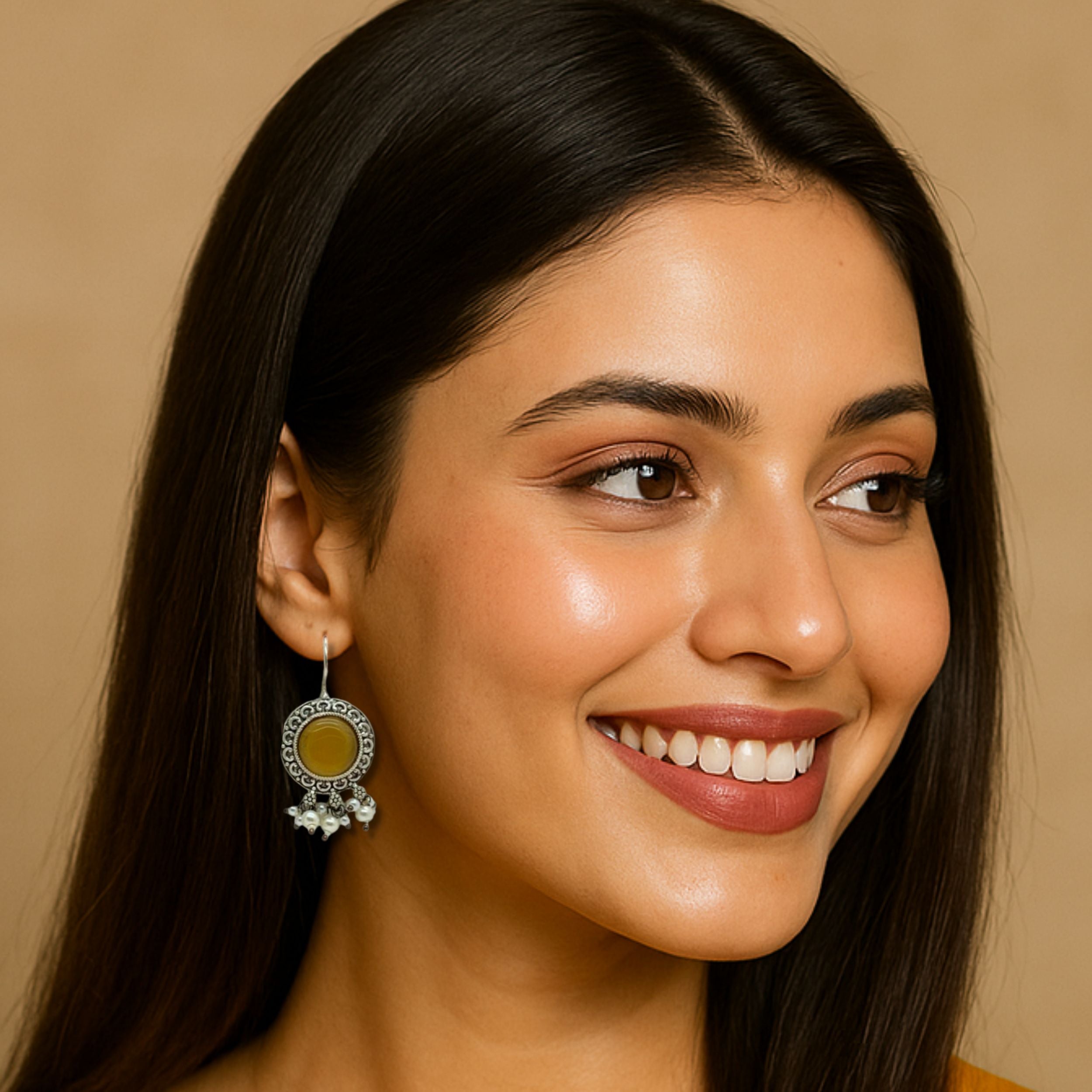 Royal Zaffrani Silver Drop Earrings