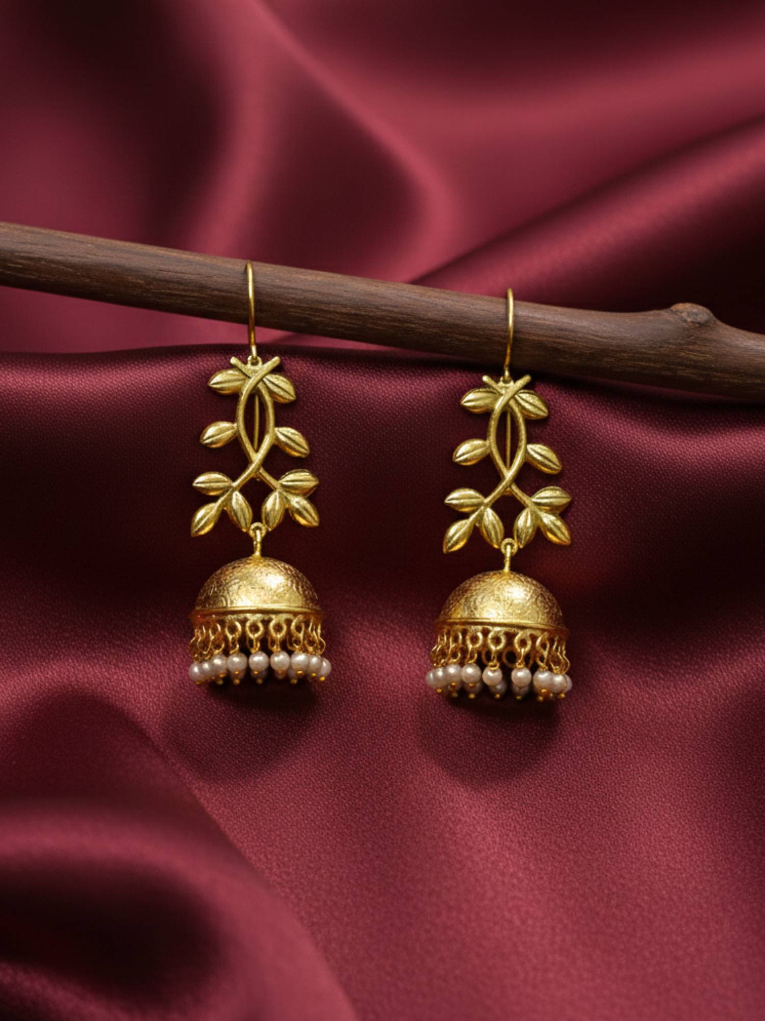 Fish Hook Jhumki Earrings