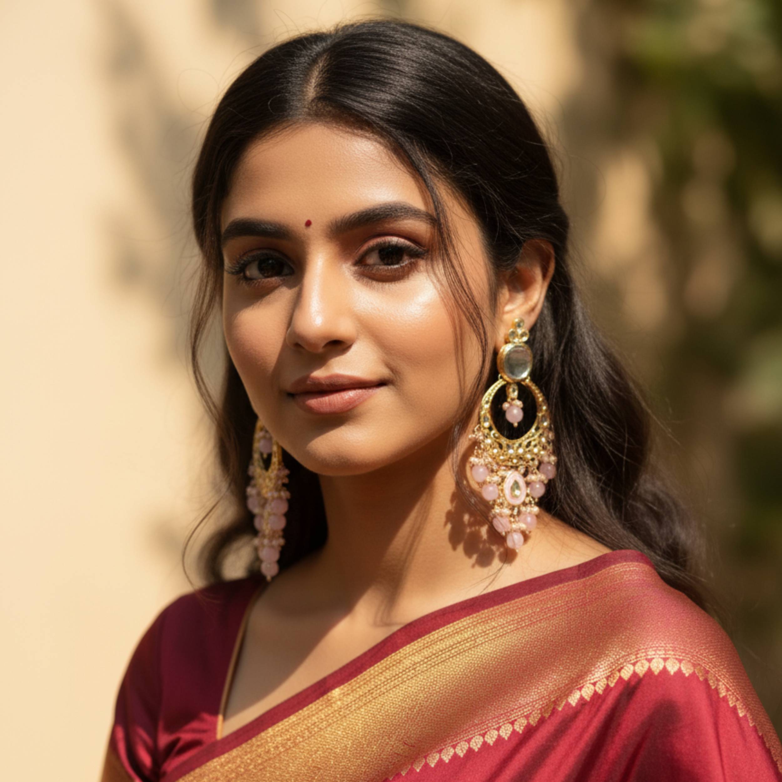 Pink Grace Kundan Earrings