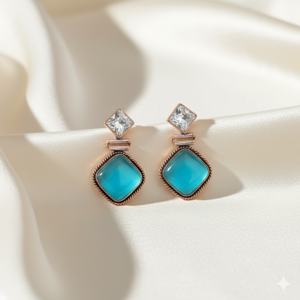 Chic N Stylish Aqua Small Earrings