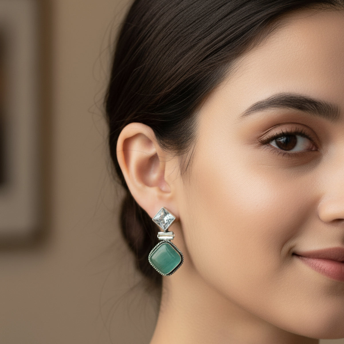 Chic N Stylish Aqua Small Earrings
