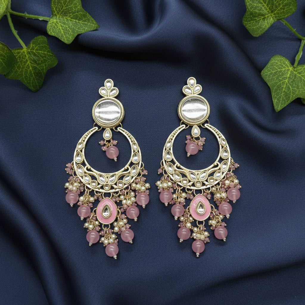 Pink Grace Kundan Earrings