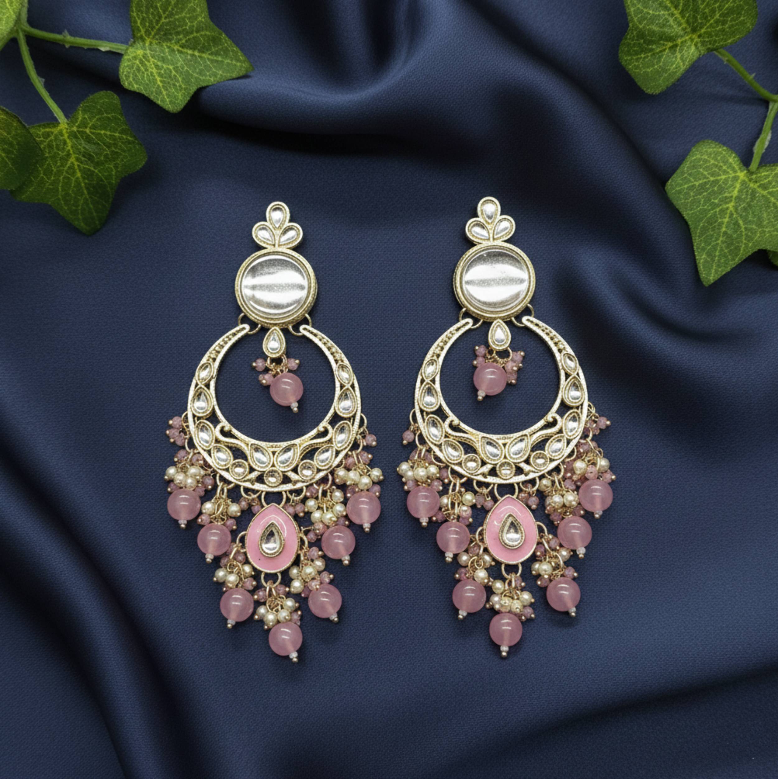 Pink Grace Kundan Earrings