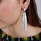 Vintage Oxidised Leaf Earrings