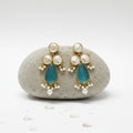 Pearl Accent Mint Earrings