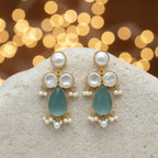 Pearl Accent Mint Earrings