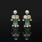 Pearl Accent Mint Earrings