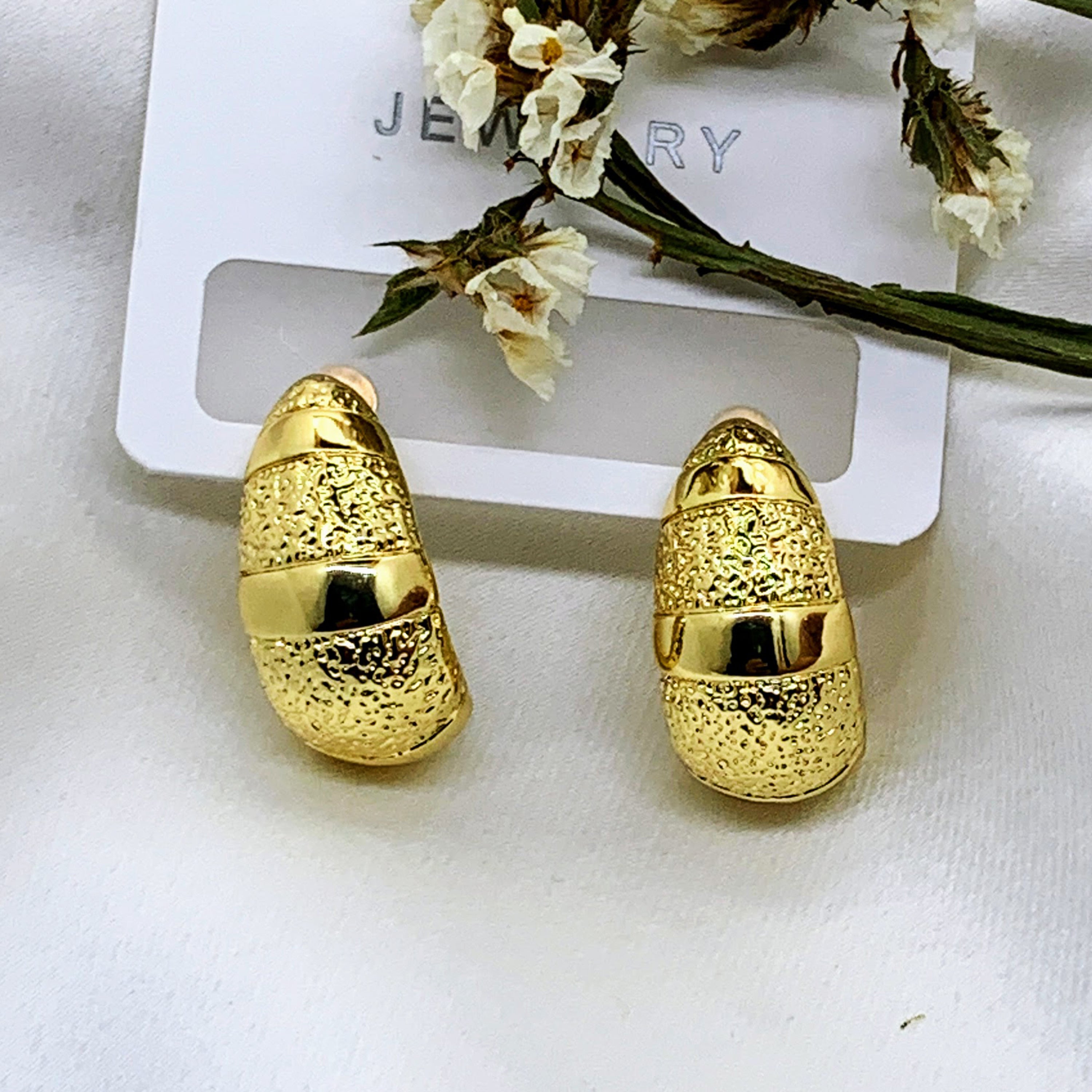 Half Hoop Gold Earrings