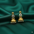 Royal Black Stone Gold-Tone Jhumki
