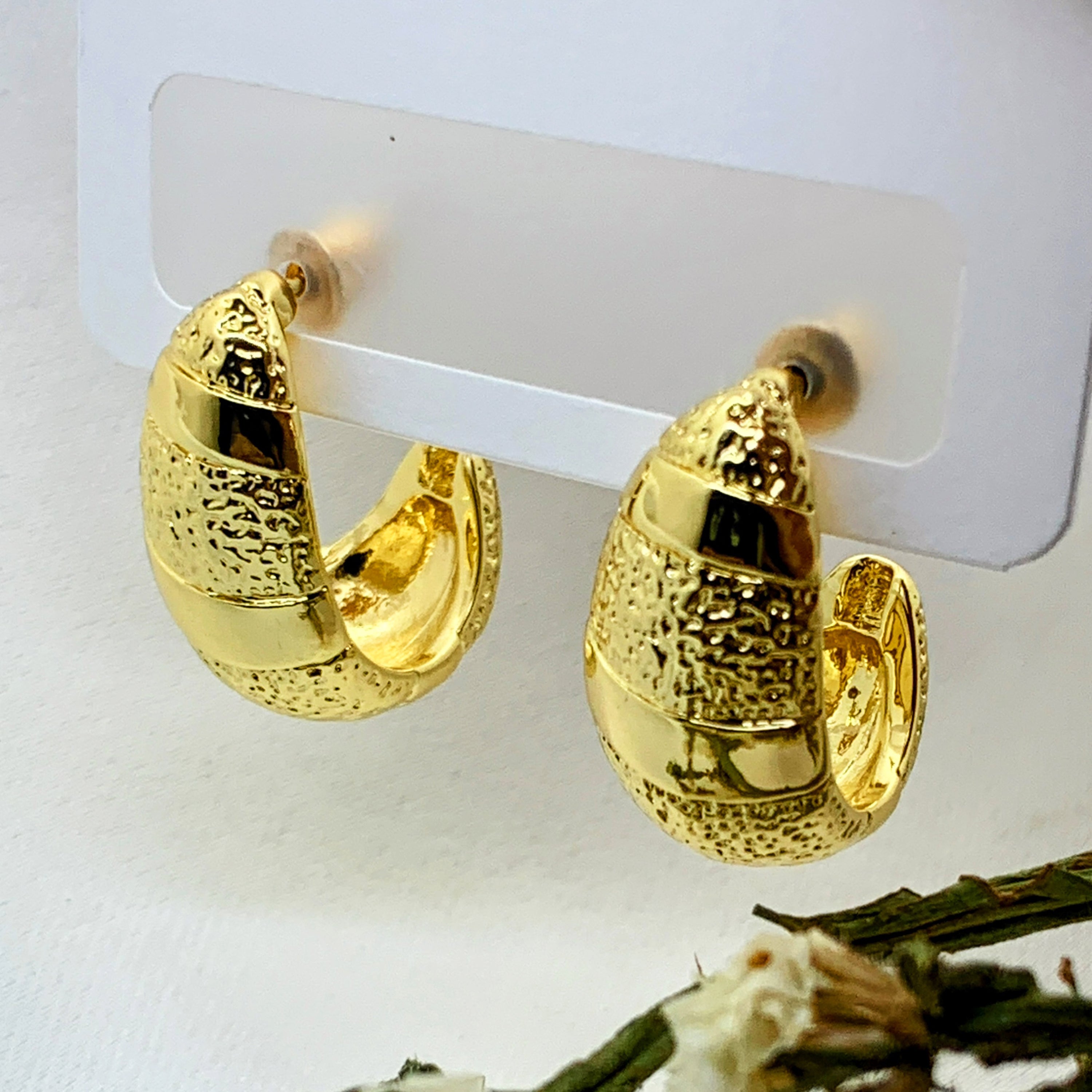 Half Hoop Gold Earrings