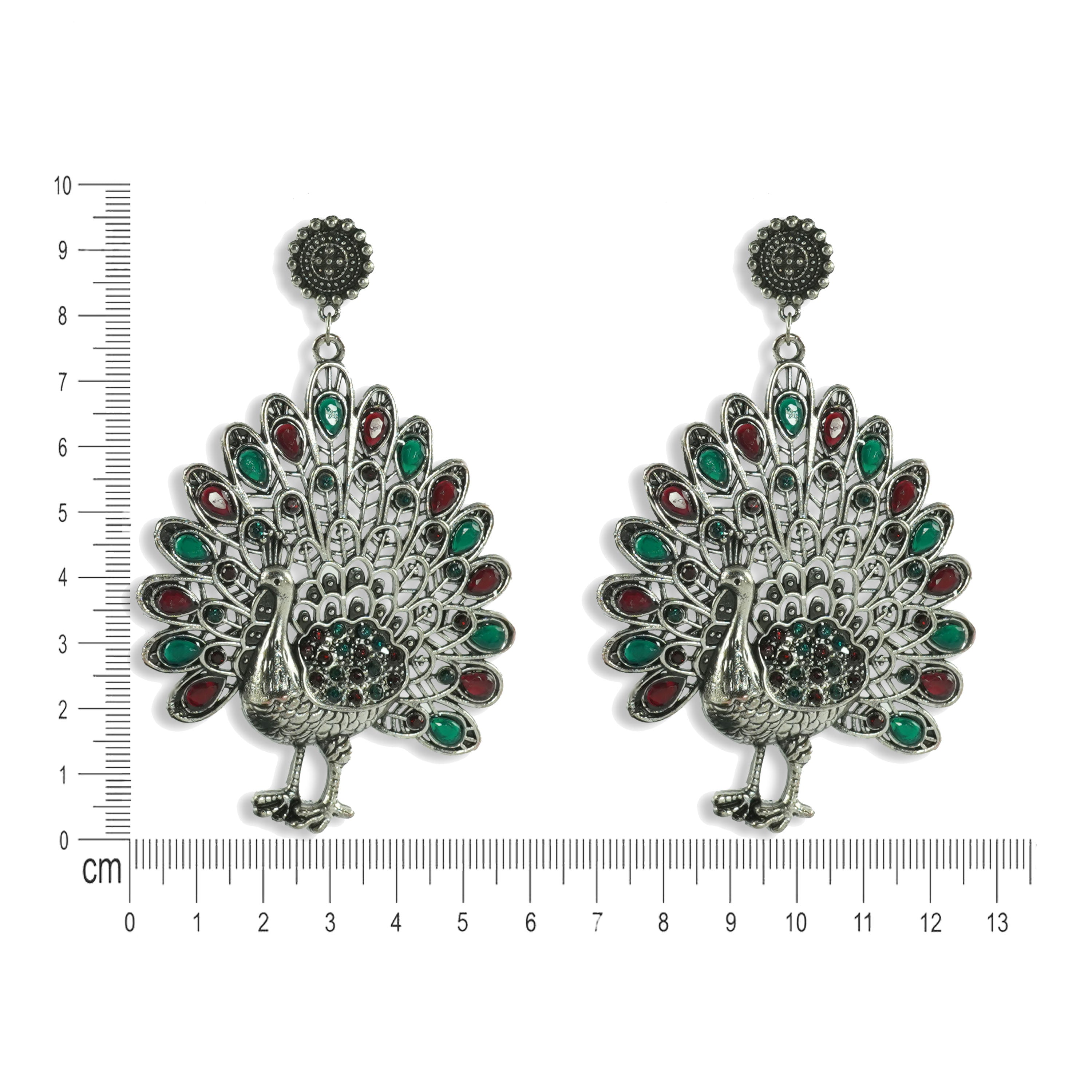 Multicolor peacock Motif Earrings
