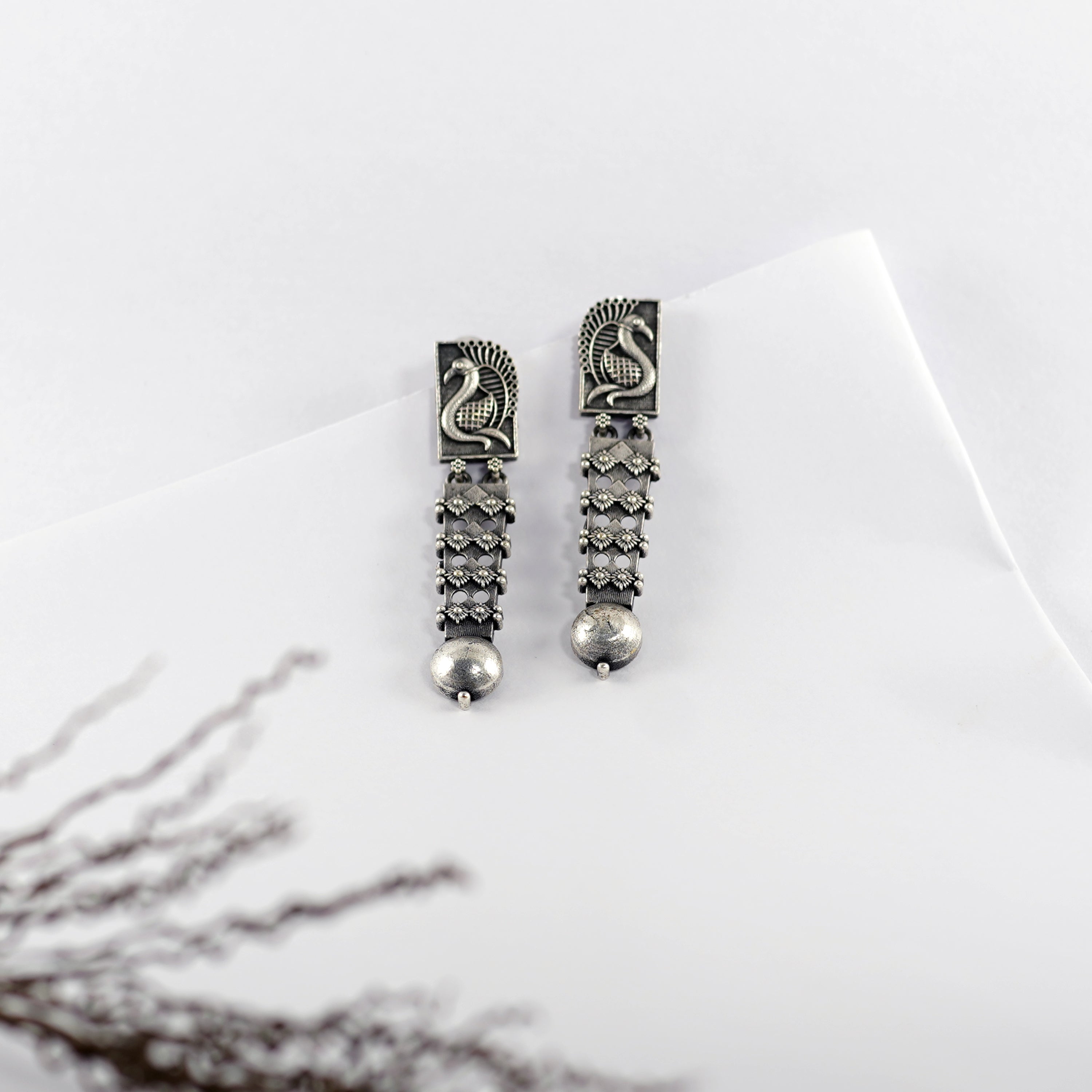 Bird Motiff Alloy Drop Earring