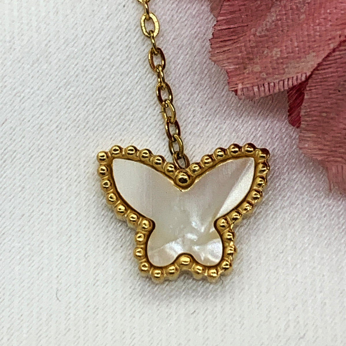 Golden Butterfly Charm Chain Pendant