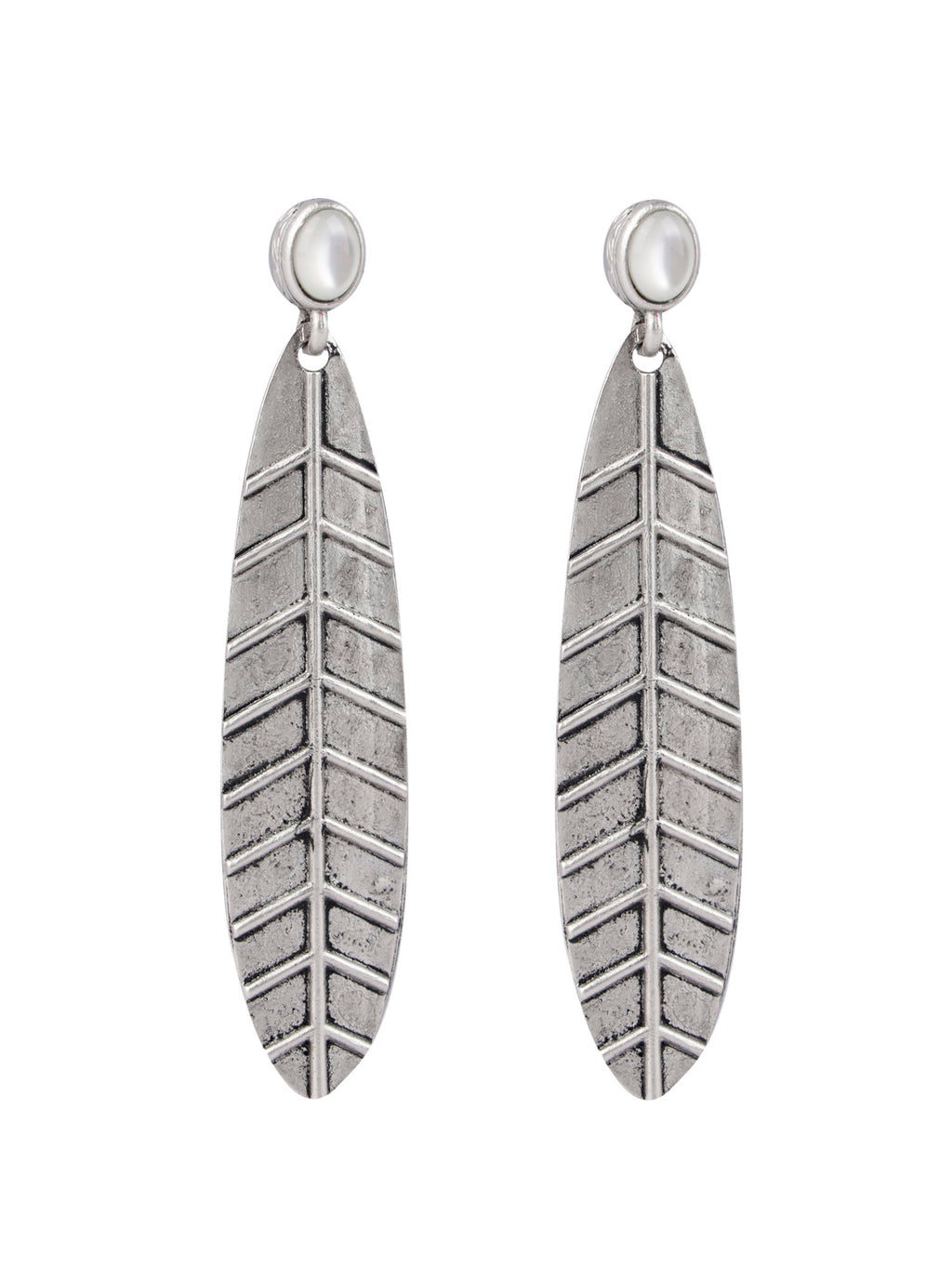 Vintage Oxidised Leaf Earrings
