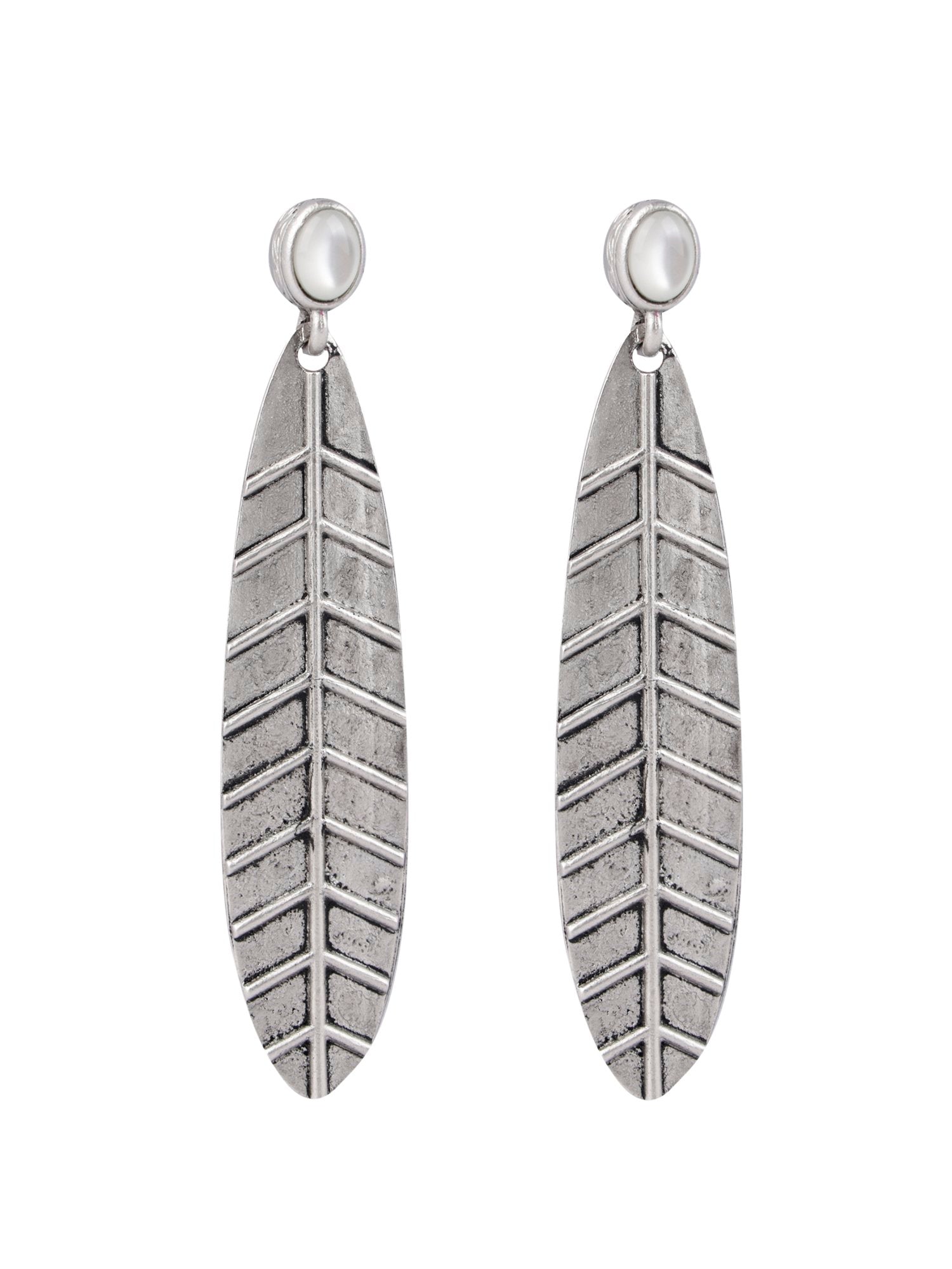 Vintage Oxidised Leaf Earrings