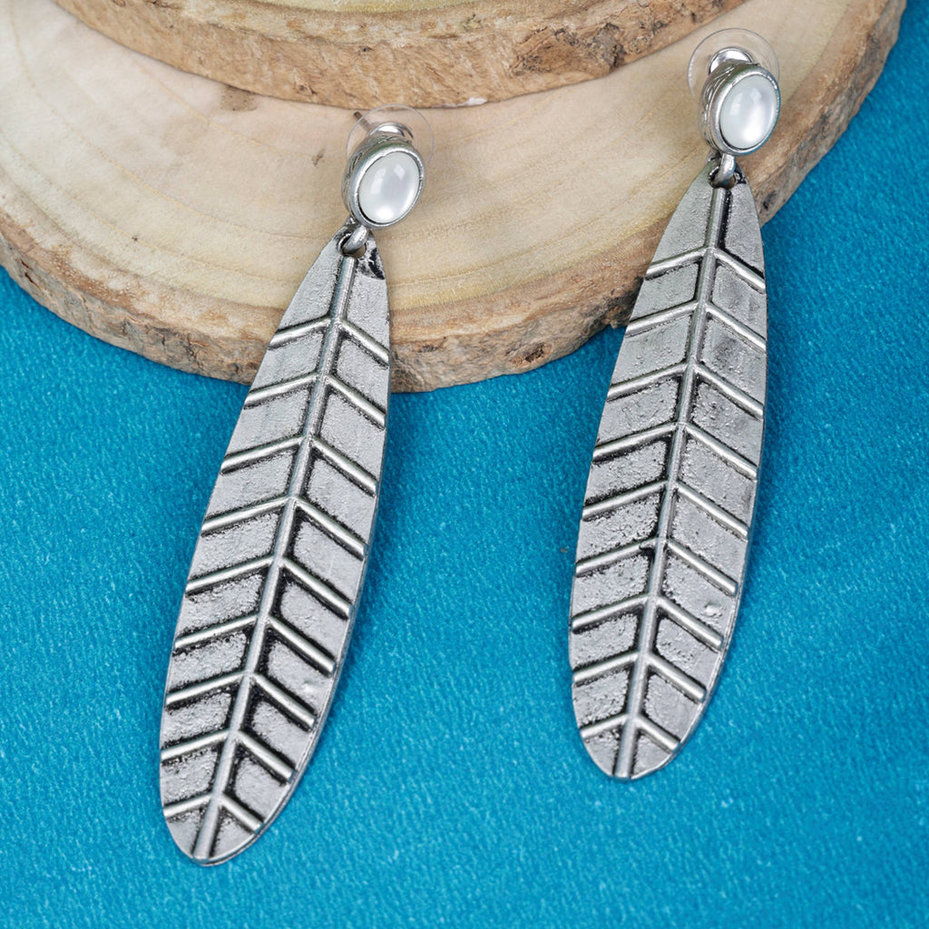 Vintage Oxidised Leaf Earrings