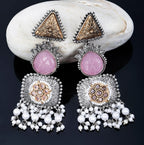 Dual tone Regal Drop Danglers