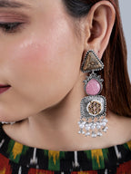 Dual tone Regal Drop Danglers