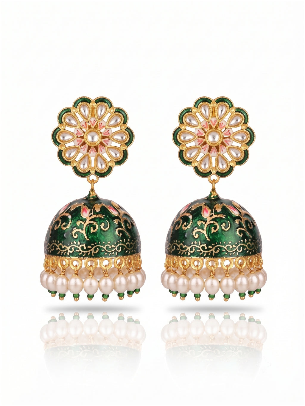 Rangoli Jhumka - Green