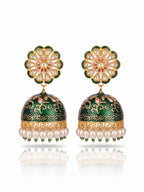 Rangoli Jhumka - Green