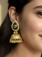 Timeless Kashmiri Green Jhumkis