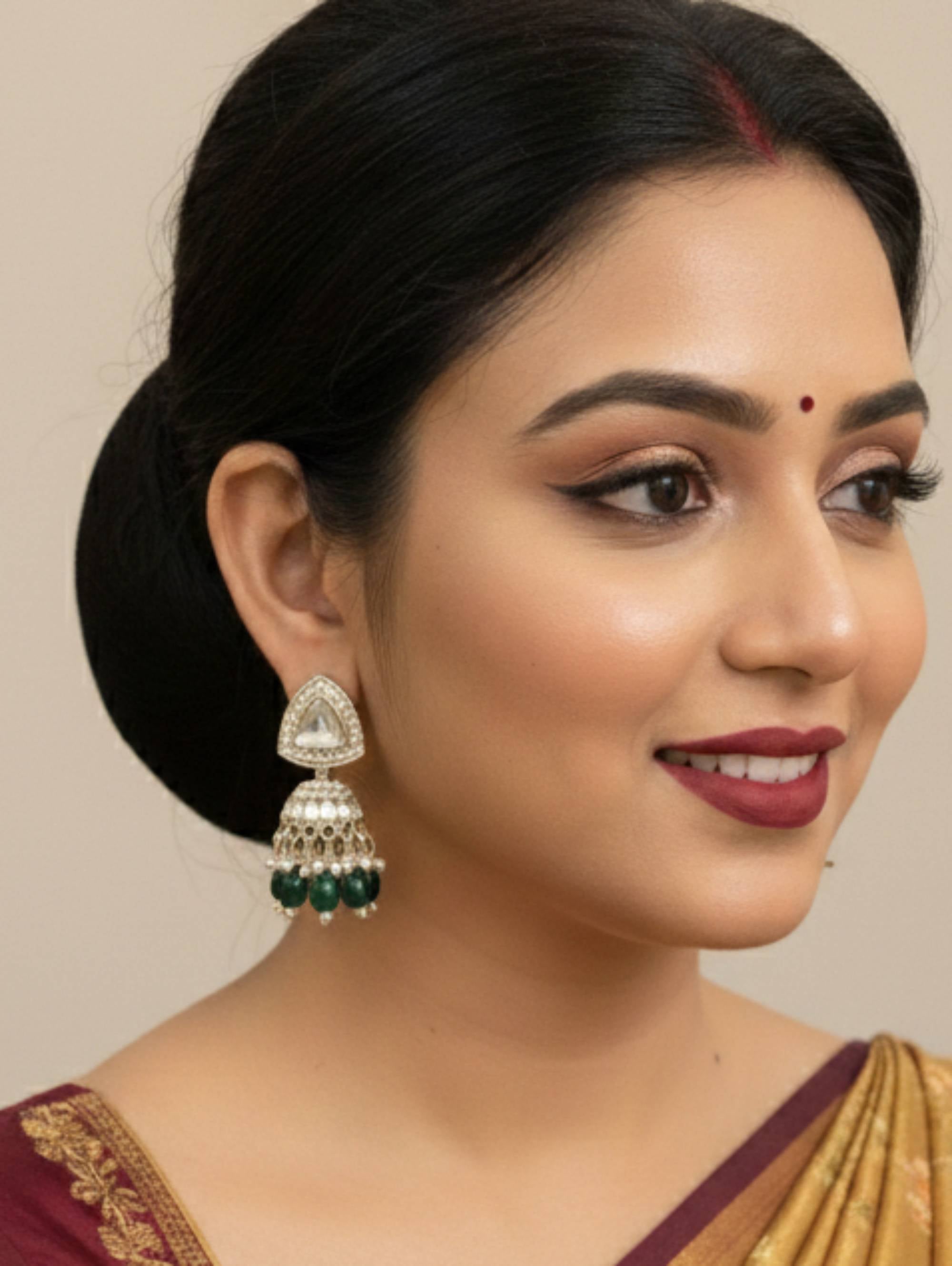 The Regal Bloom Kundan Jhumka