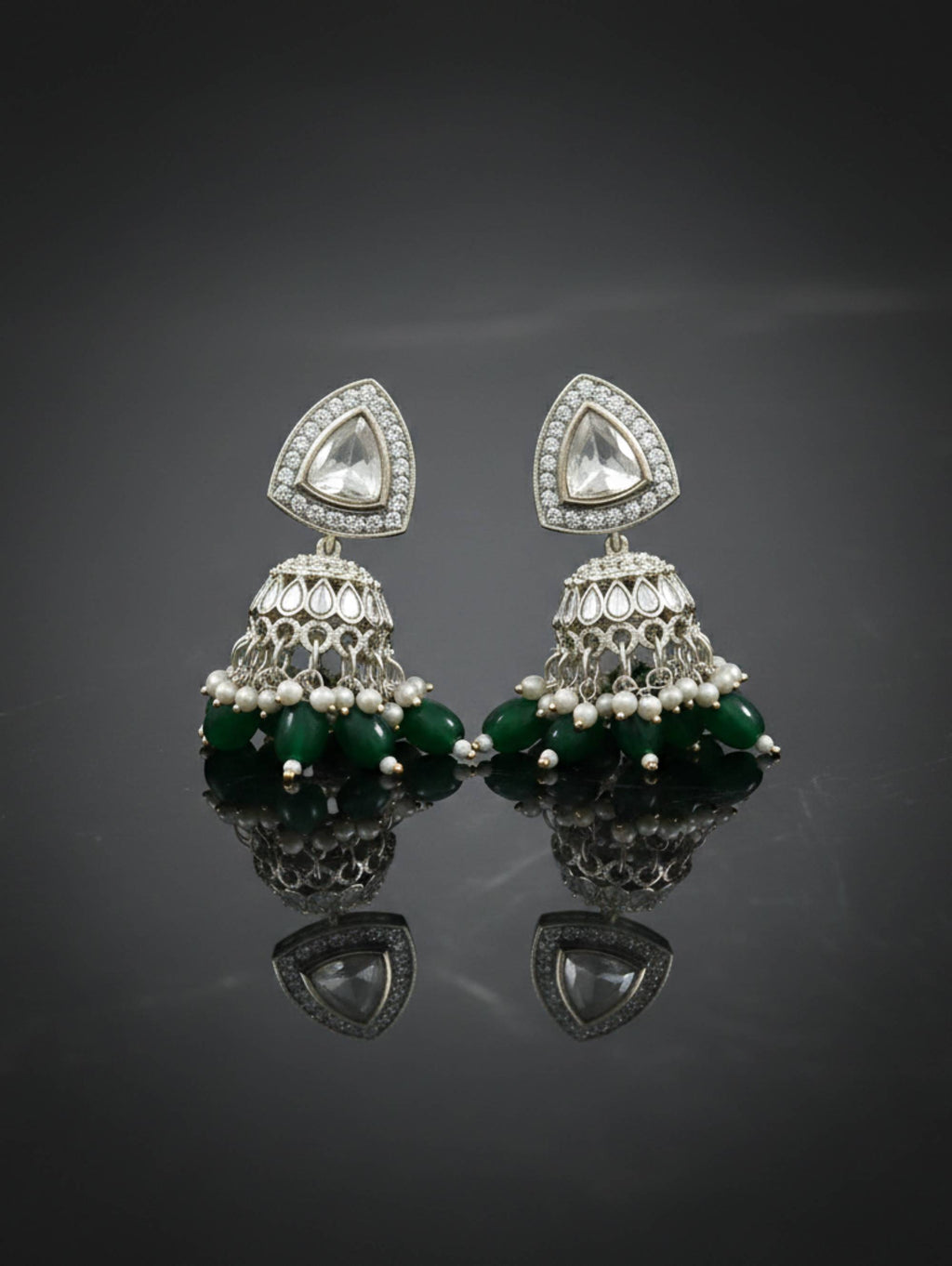 The Regal Bloom Kundan Jhumka