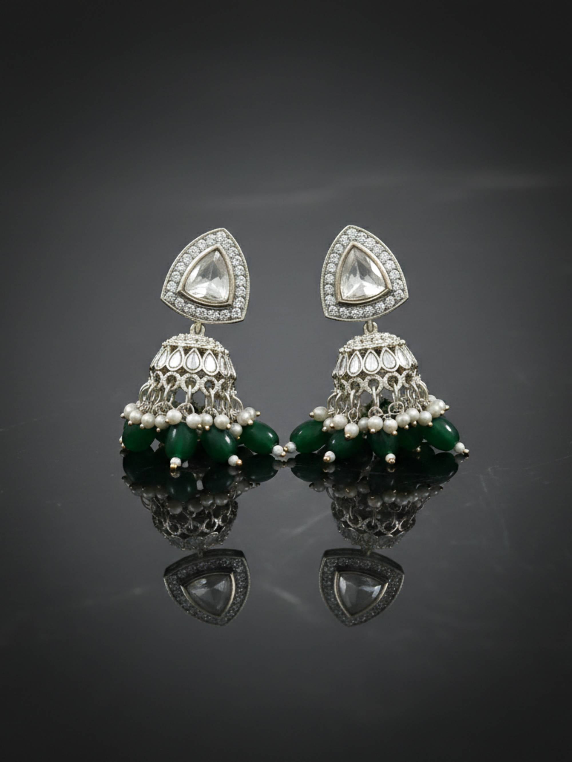The Regal Bloom Kundan Jhumka