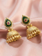 Timeless Kashmiri Green Jhumkis