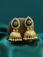 Timeless Kashmiri Green Jhumkis