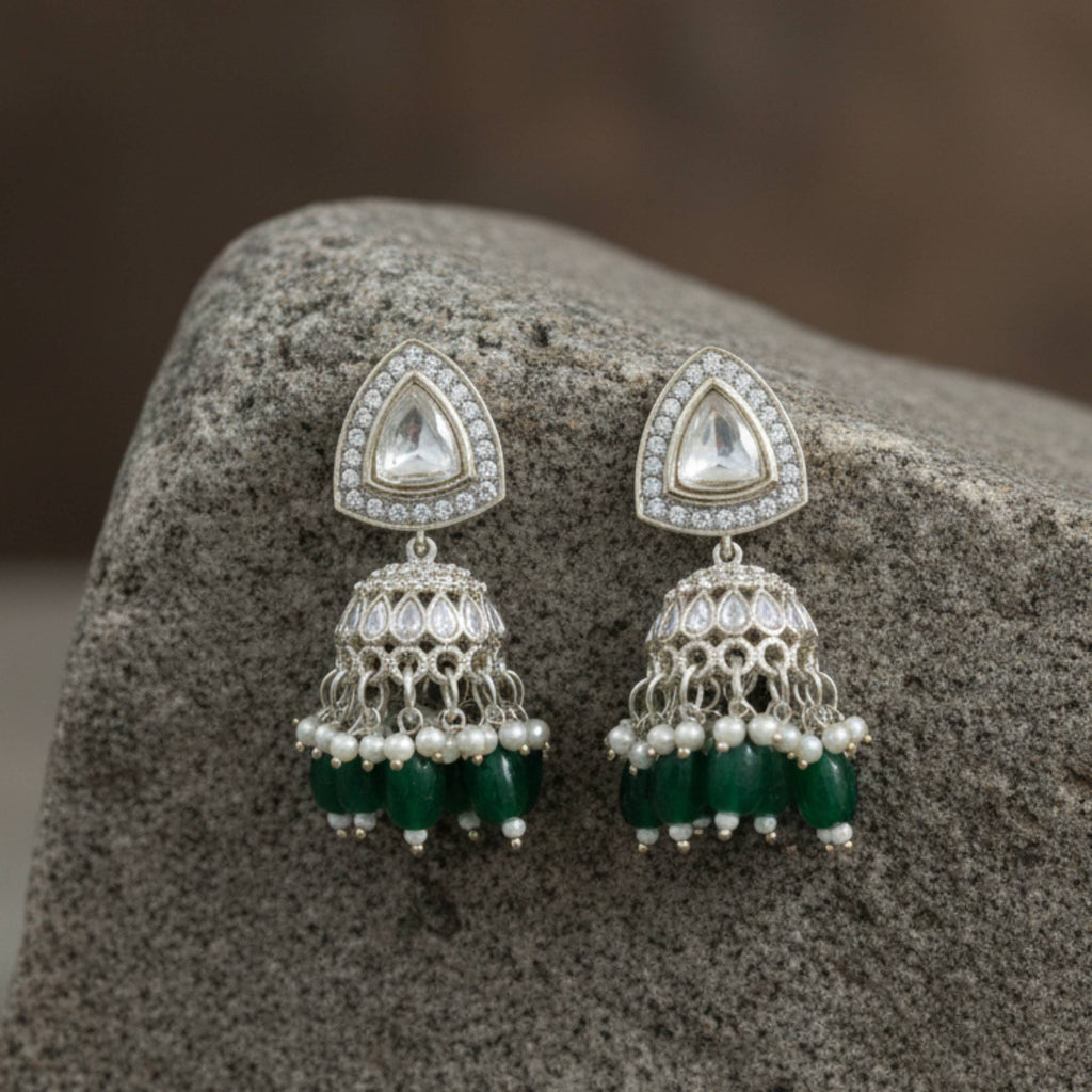 The Regal Bloom Kundan Jhumka