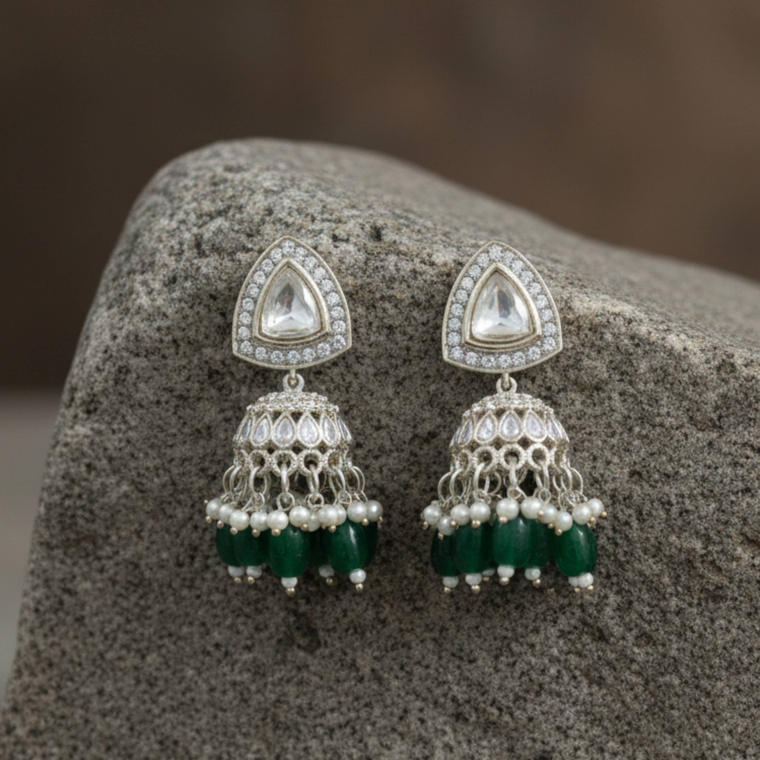 The Regal Bloom Kundan Jhumka