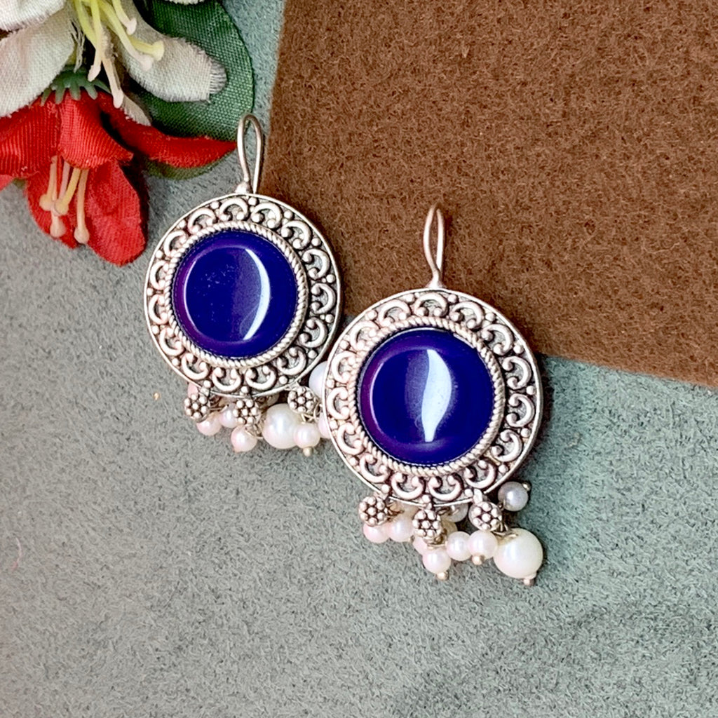 Violet Orbit Dangler Earrings
