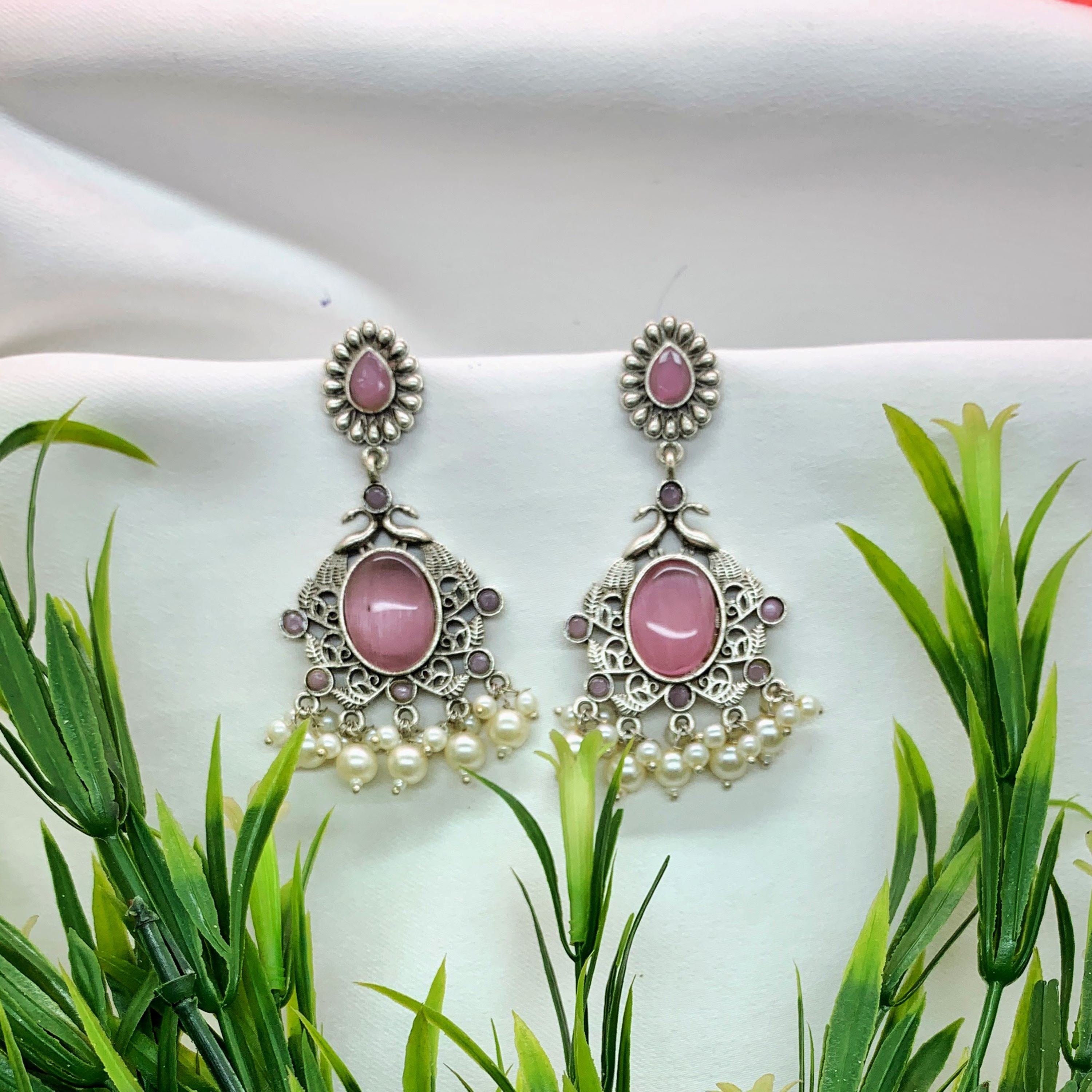 Blush Elegance Dangler Earrings