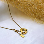 Gilded Double Heart Slider Necklace