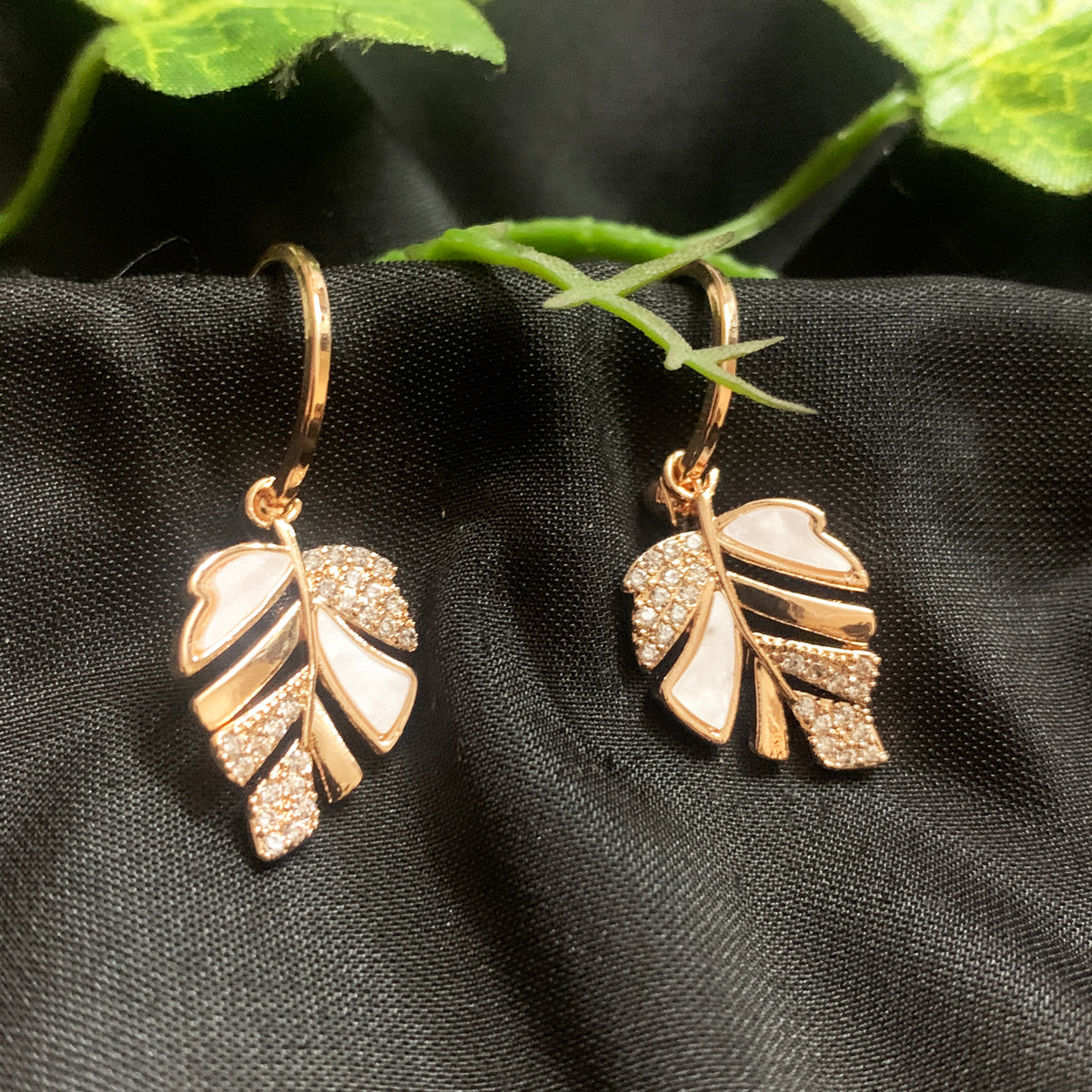 Golden Leaflet Hoops