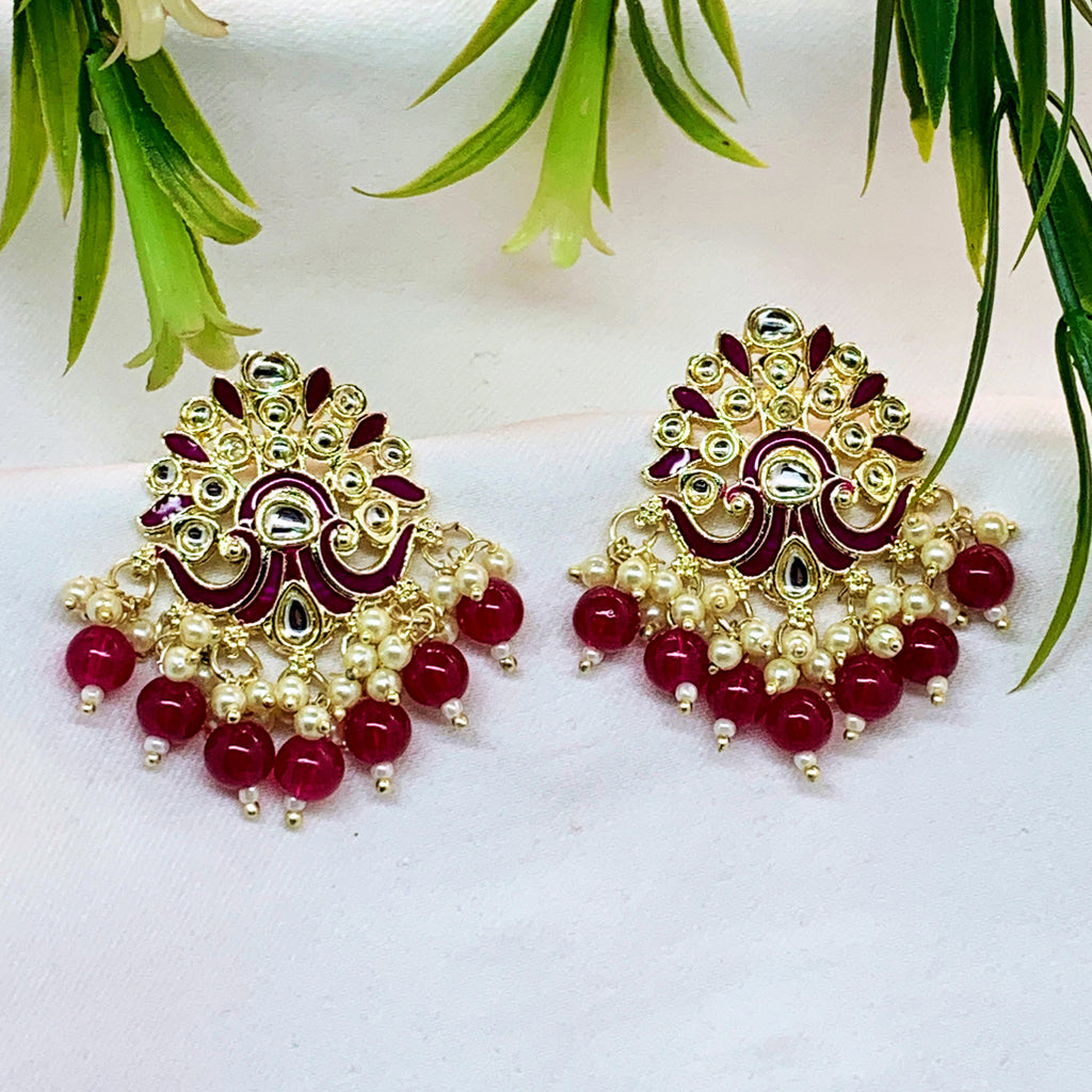 The Ruby Elegance Collection: Beaded Studs
