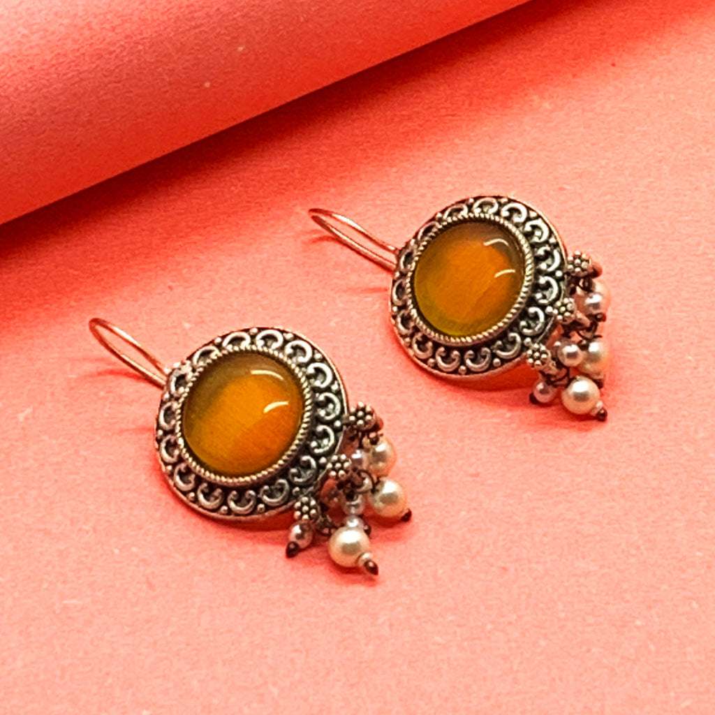 Royal Zaffrani Silver Drop Earrings