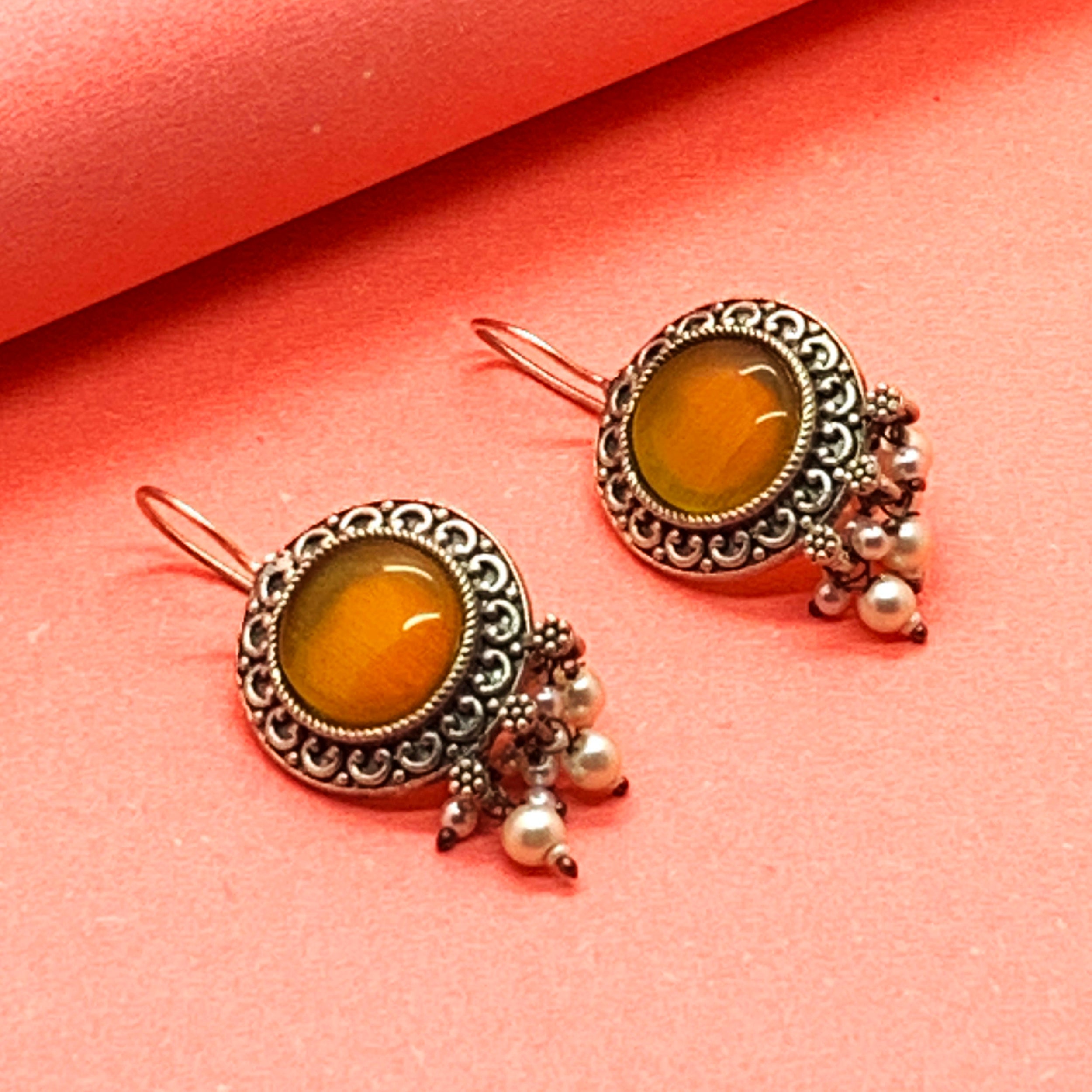 Royal Zaffrani Silver Drop Earrings