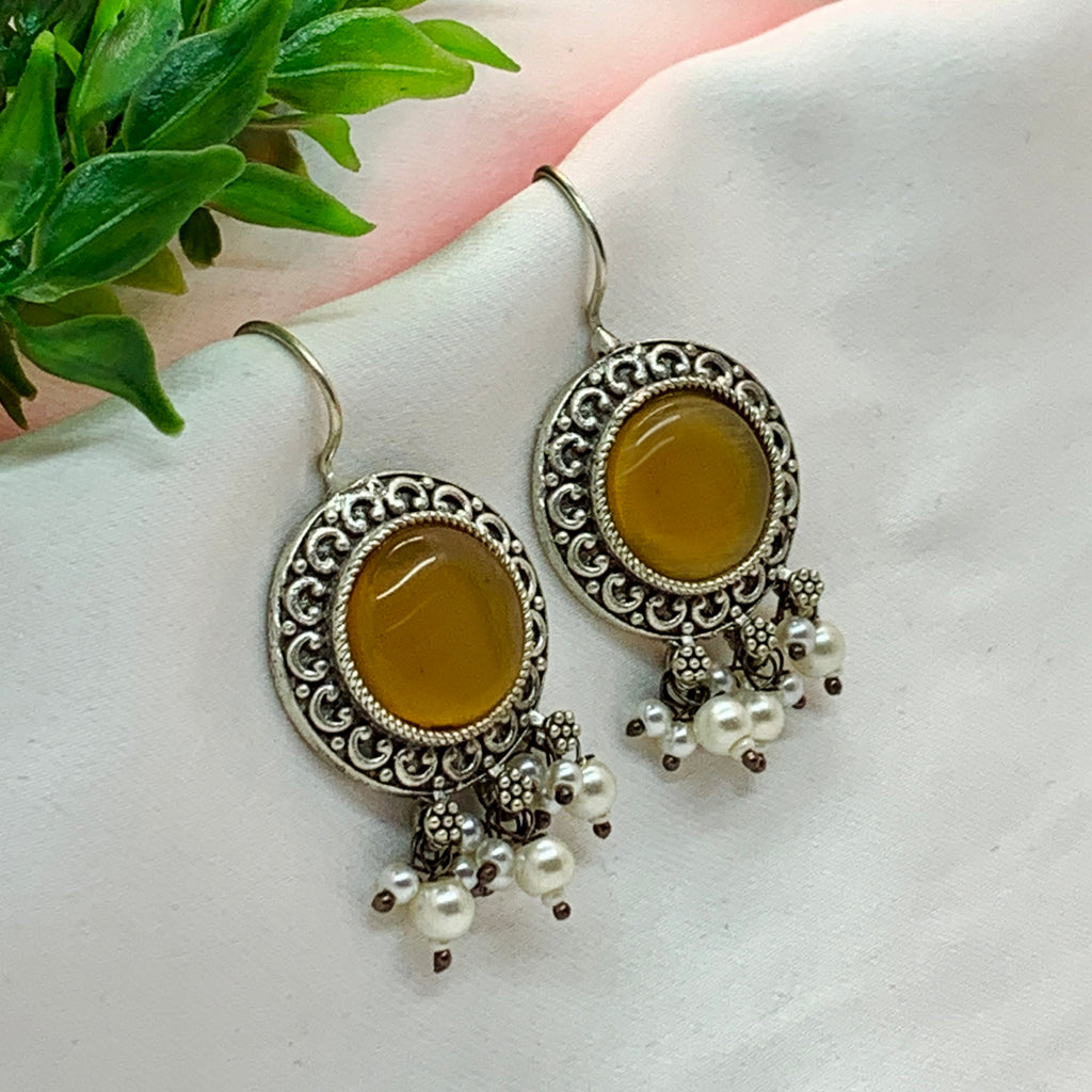 Royal Zaffrani Silver Drop Earrings
