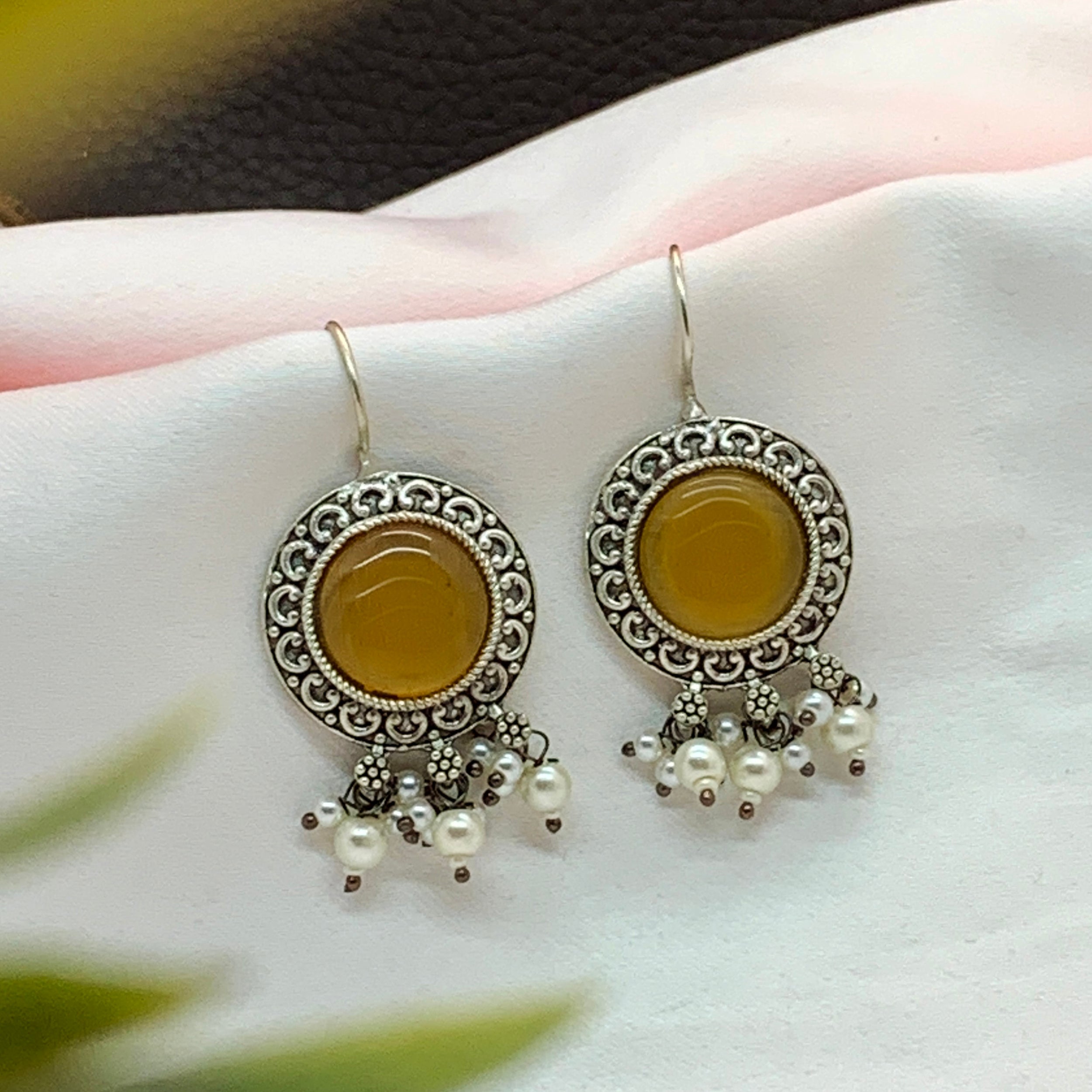 Royal Zaffrani Silver Drop Earrings